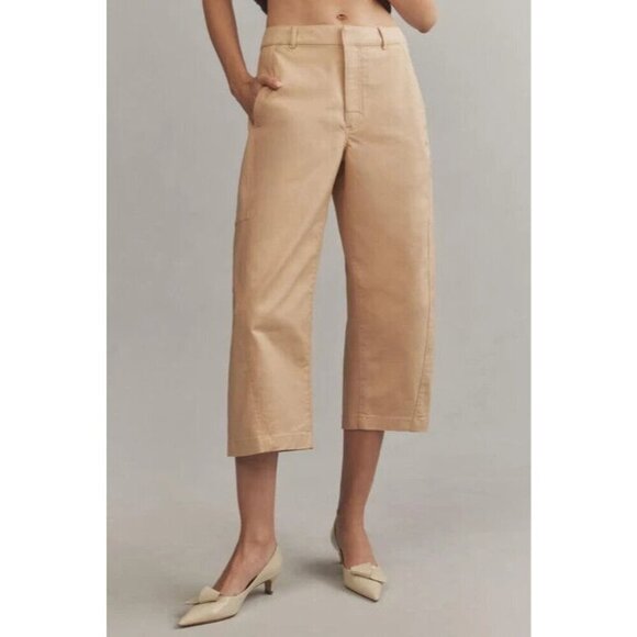Maeve Curved Cropped Chino Pants Beige 20W - Picture 2 of 3